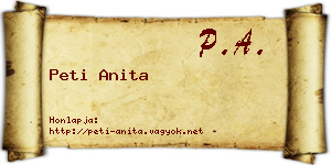 Peti Anita névjegykártya